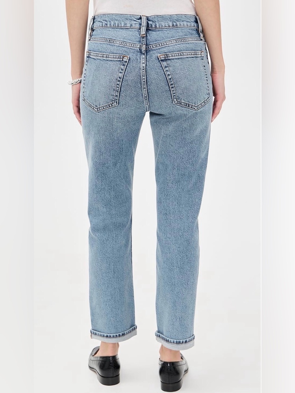 Frame Denim The Borrowed High-rise Slim Leg Blue Jeans Size 27 NWT - Picture 7 of 9